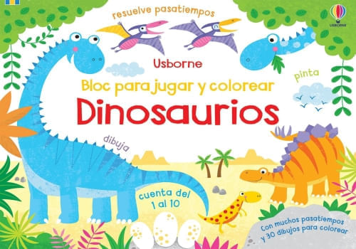 DINOSAURIOS - BLOC PARA JUGAR Y  COLOREAR