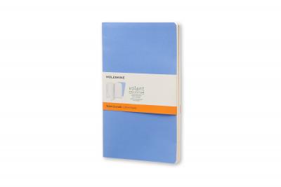 MOLESKINE VOLANT JOURNAL (SET OF 2), LARGE, RULED, POWDER BLUE, ROYAL BLUE, SOFT COVER