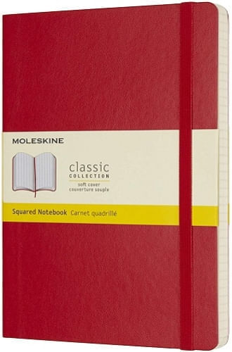MOLESKINE CLASSIC NOTEBOOK, LARGE, SQUARED, SCARLET RED, SOF