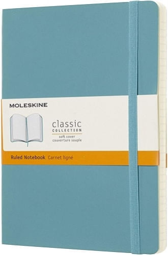 MOLESKINE CLASSIC NOTEBOOK, LARGE, RULED, BLUE REEF, SOFT CO