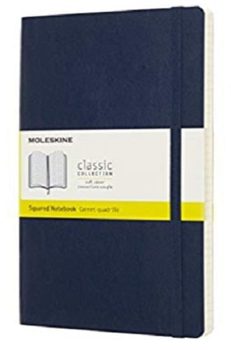 MOLESKINE CLASSIC NOTEBOOK, LARGE, SQUARED, BLUE SAPPHIRE, S