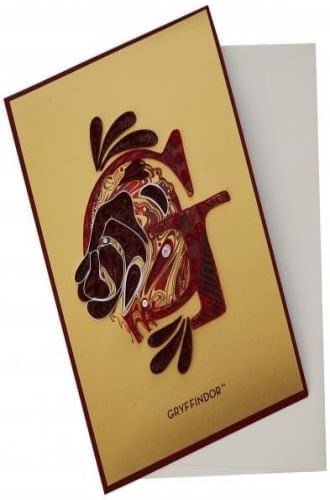 GRYFFINDOR CREST QUILLED CARD