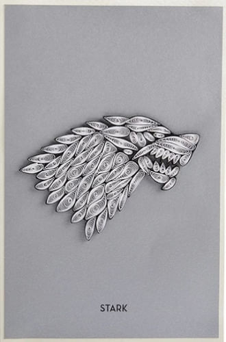 HOUSE STARK SIGIL QUILLED CARD