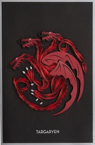 HOUSE TARGARYEN SIGIL QUILLED CARD