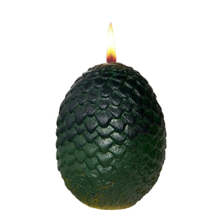 SCULPTED DRAGON EGG CANDLE GREEN