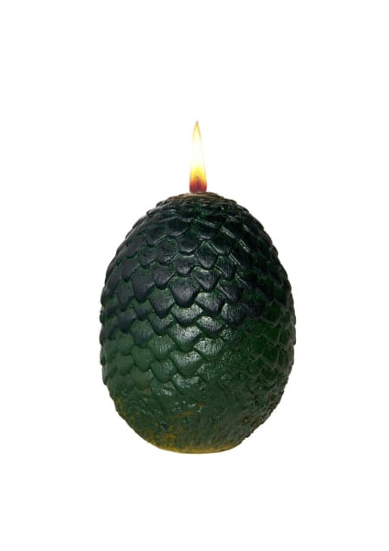 SCULPTED-DRAGON-EGG-CANDLE-GREEN