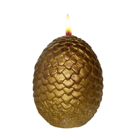 SCULPTED DRAGON EGG CANDLE GOLD