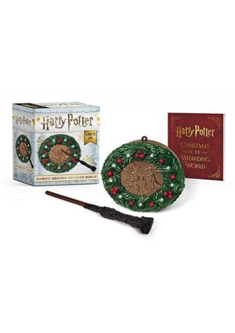 HARRY-POTTER--HOGWARTS-CHRISTMAS-WREATH-AND-WAND-SET