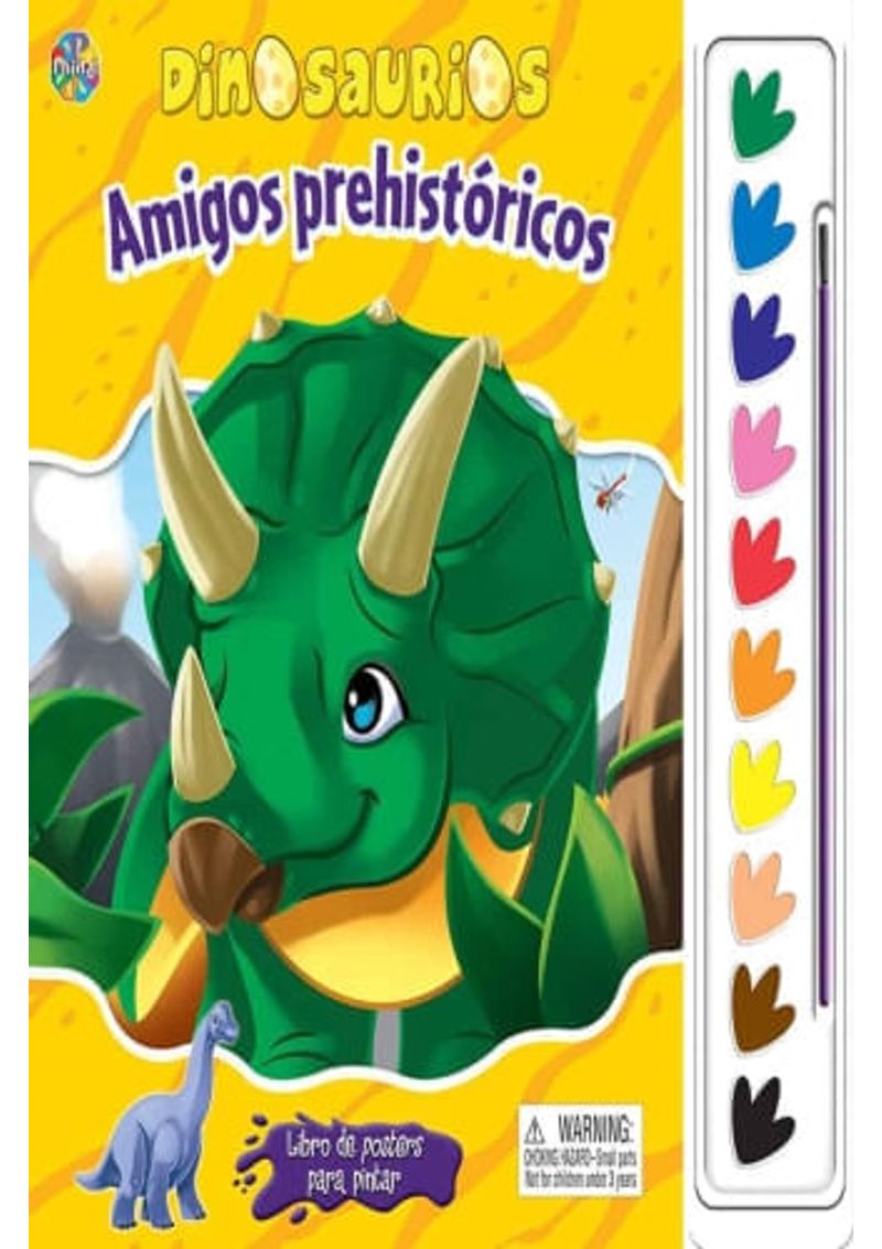 DINOSAURIOS---AMIGOS-PREHISTORICOS--LIBRO-DE-POSTERS-PARA-PINTAR-