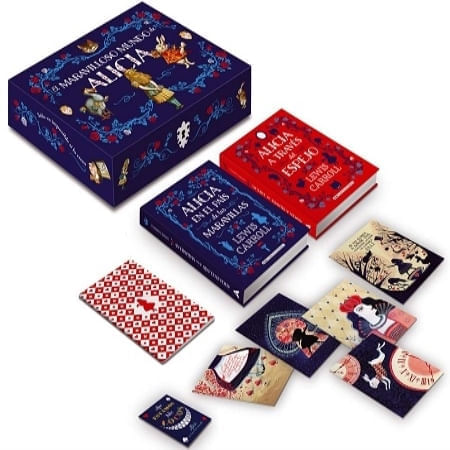 EL MARAVILLOSO MUNDO DE ALICIA: INCLUYE 2 LIBROS, LIBRETA, 5 POSTALES Y UN IMAN