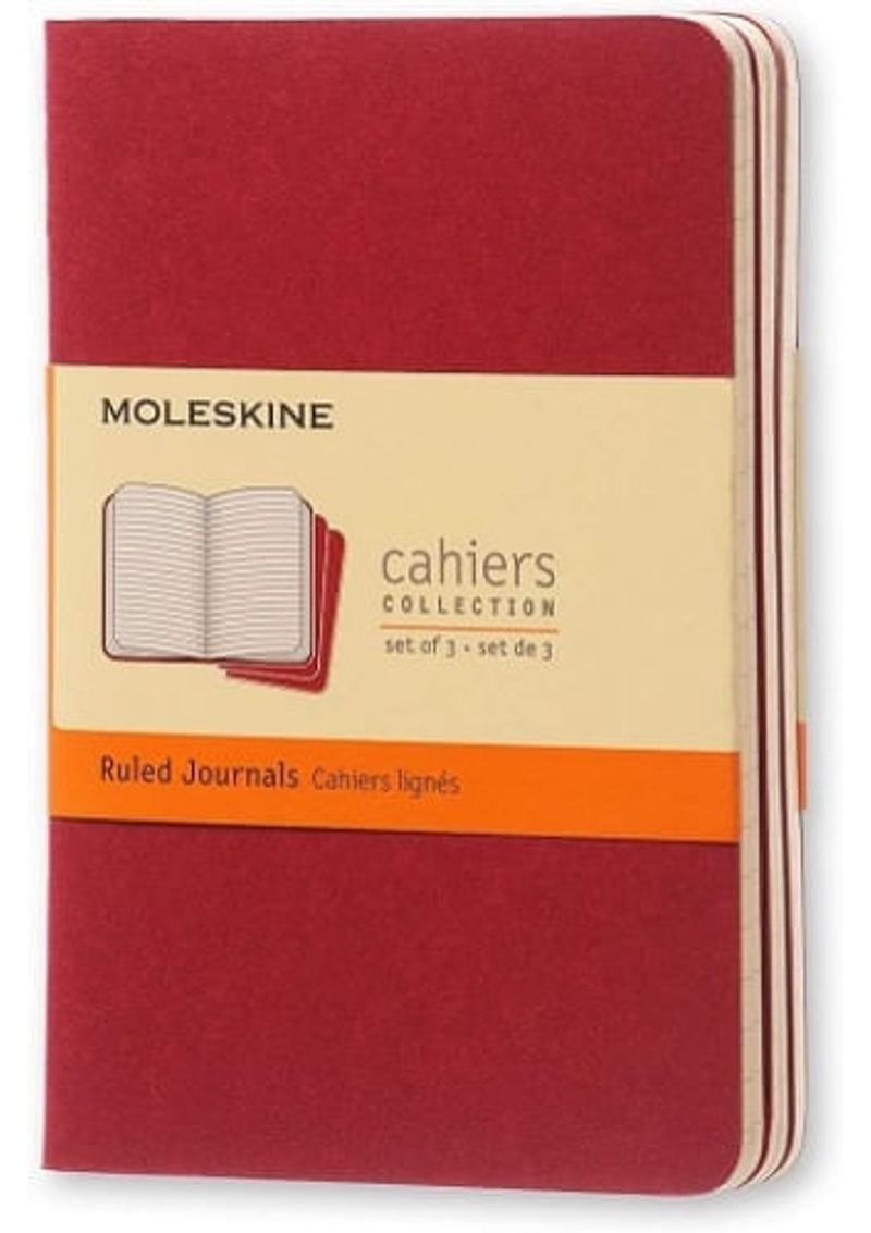 MOLESKINE-CAHIER-JOURNAL--SET-OF-3--POCKET-RULED-CRANBERR