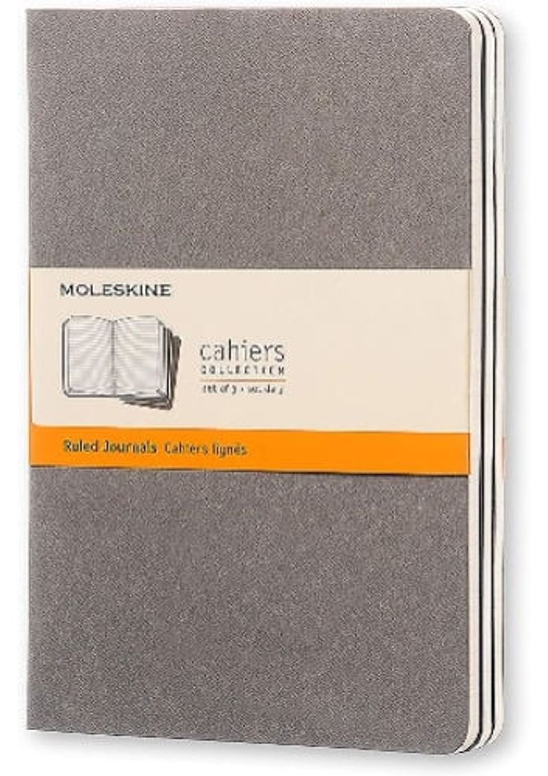 MOLESKINE-CAHIER-JOURNAL--SET-OF-3--LARGE-RULED-PEBBLE-GR