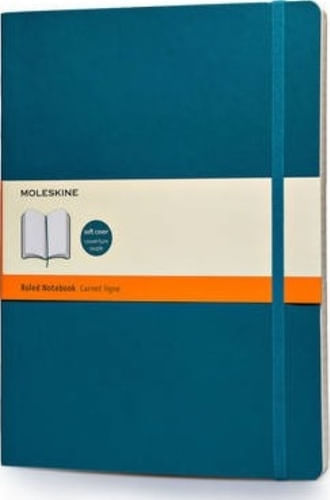 MOLESKINE SOFT EXTRA LARGE UNDERWATER BLUE RULED NOTEBOOK