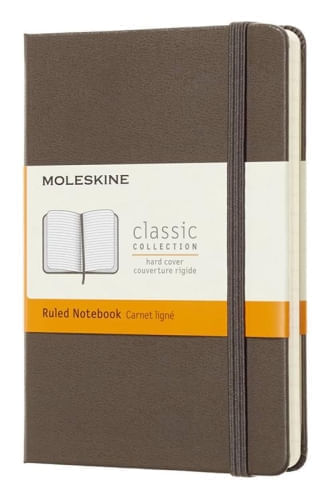 MOLESKINE EARTH BROWN NOTEBOOK POCKET RULED HARD