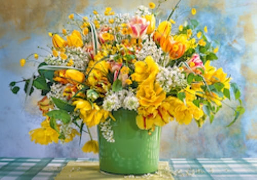 ROMPECABEZAS 1000 SPRING FLOWERS IN GREEN VASE
