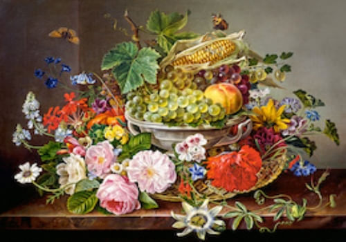 ROMPECABEZAS 2000 STILL LIFE WITH FLOWERS AND FRUIT BASKET
