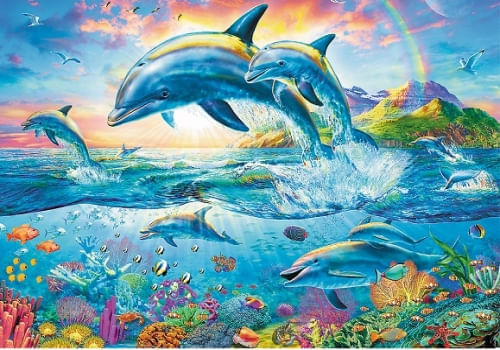 ROMPECABEZAS    1500 PIEZAS  FAMILIA DE DELFINES