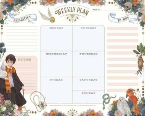 HARRY POTTER: FLORAL FANTASY WEEKLY PLANNER NOTEPAD