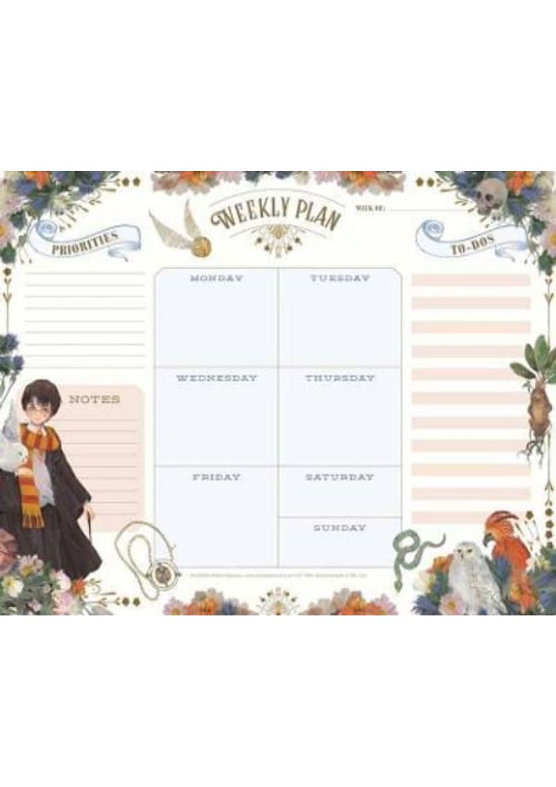 HARRY-POTTER--FLORAL-FANTASY-WEEKLY-PLANNER-NOTEPAD
