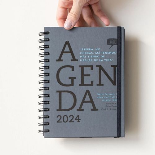 AGENDA NEUTRA NEGRA ANILLADA 2024