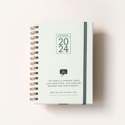 AGENDA NEUTRA VERDE ANILLADA 2024