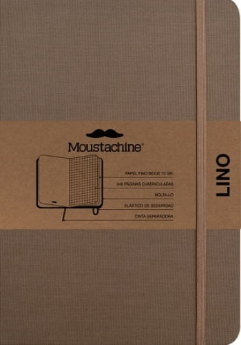 MOUSTACHINE CLASSIC LINEN HARDCOVER DARK TAN SQUARED LARGE