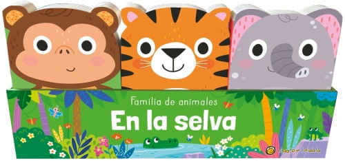 FAMILIA DE ANIMALES - SELVA: ELEFANTE, MONO Y TIGRE