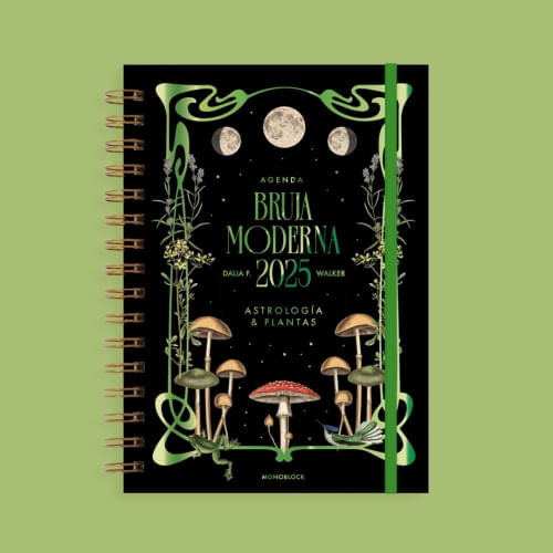 AGENDA 2025 BRUJA MODERNA 2 DIAS POR PAGINA - VERDE MISTERIO