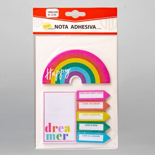 NOTA ADHESIVA DISEÑO ARCO IRIS
