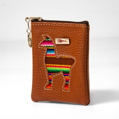 MONEDEROS DE CUERINA CON LLAMA