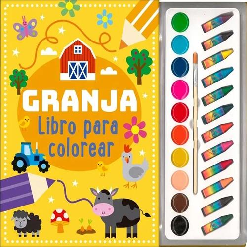 GRANJA LIBRO PARA COLOREAR MINI CRAYONES ACUARELAS
