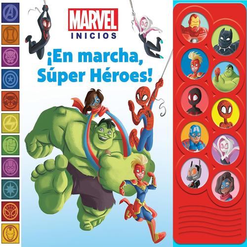 10 BOTONES -  MARVEL EN MARCHA SUPER HEROES