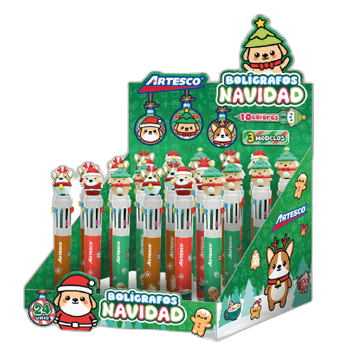 BOLIGRAFOS NAVIDAD 10 COLORES