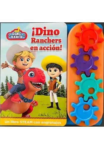 LIBRO STEAM CON ENGRANAJES DINO RANCHERS EN ACCION