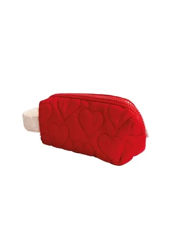 CARTUCHERA FLUFFY CORAZON ROJO ROSADO