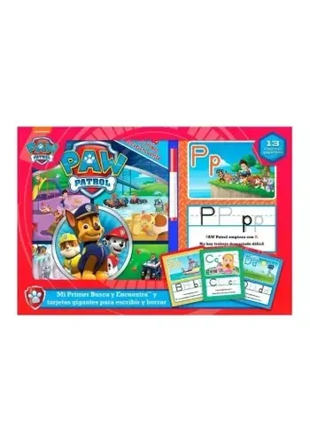 TARJETAS GIGANTES - PAW PATROL ABC - ESCRIBIR Y BORRAR LETRAS