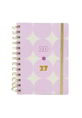 AGENDA 2027 ARTESCO JUVENIL ANILLADA DOTS + LAPICERO GL32 ROSADO